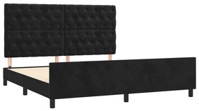 Estrutura de cama sem colchão 160x200 cm veludo preto