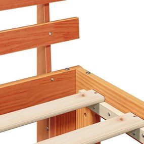 Estrutura de Cama de Madeira Castanho Encerado Madeira Maciça
