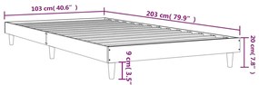Estrutura de cama 100x200 cm derivados de madeira preto
