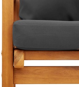 3 pcs conjunto lounge de jardim c/ almofadões acácia maciça