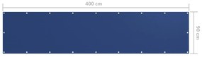 Tela de varanda 90x400 cm tecido Oxford azul
