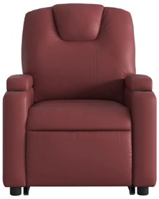 Poltrona massagens reclinável couro artificial vermelho tinto