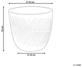 Vaso para plantas em fibra de argila cinzenta 35 x 35 x 33 cm FTERO Beliani