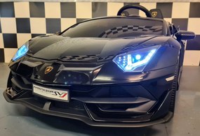 LAMBORGHINI AVENTADOR Carro eletrico infantil 12V 2 LUGARES PRETO METALIZADO