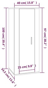 7 pcs conjunto móveis de TV madeira processada branco brilhante