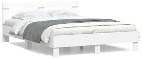 vidaXL Estrutura cama c/ cabeceira 150x200 cm derivados madeira branco