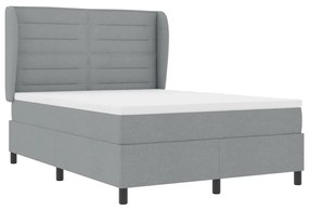 Cama Box com Colchão Cinza Claro 160x200 cm - Tecido