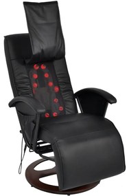Cadeira de massagens shiatsu couro artificial preto
