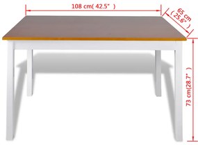 Conjunto de jantar 5 pcs castanho e branco