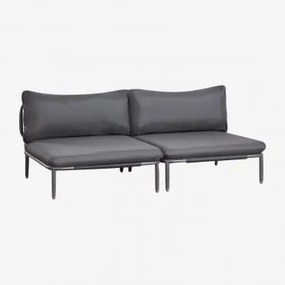 Sofá Modular De Jardim De 2 Peças Em Aço Roubly Cinza Grafito - Sklum