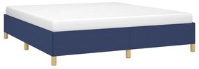 Estrutura de cama sem colchão 160x200 cm tecido azul