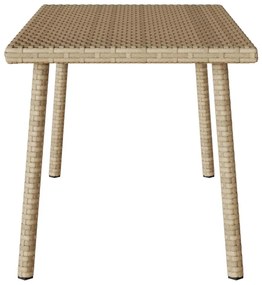 Mesa de centro de jardim retangular 80x40x37cm vime PE Bege