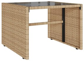 4 pcs conjunto de sofás para jardim c/ almofadões vime PE bege