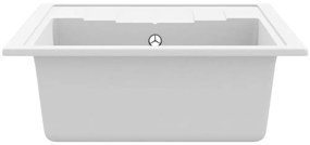 Lava-louça cozinha orifício extravasamento oval granito branco