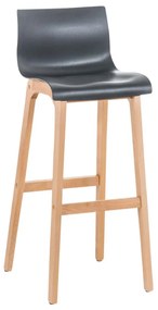 Banco de bar Hoover em plástico e com estrutura de Cor Natural 41 x 101 x 46 cm Cinzento