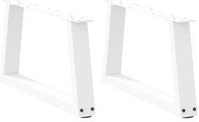 Pés para mesa de centro em V 2 peças Branco 50x(30-31,3) cm Aço