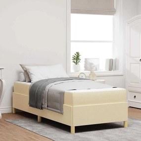 vidaXL Cama Box Outros Branco e Creme 90 x 190 cm tecido