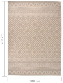 Tapete de tecido plano p/ exterior 200x280 cm riscas castanhas