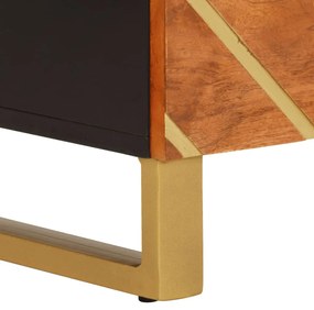 Móveis de apoio 3pcs 60x33,5x75 mangueira maciça castanho/preto