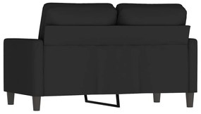 Sofá de 2 lugares veludo 120 cm preto