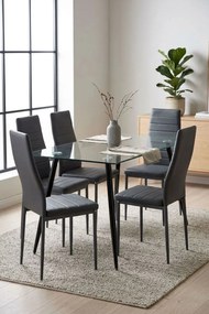 Pack 4 Cadeiras Lauter Couro Sintético - Cinza escuro