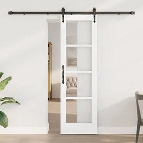 Porta Deslizante vidaXL com Conjunto de Ferragens "ORKDAL" Branca 61x198,5 cm
