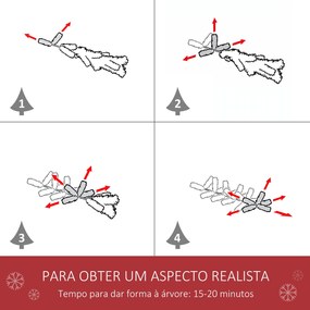 HOMCOM Árvore de Natal Artificial 150cm com 440 Ramas 39 Pinhas e 39 F