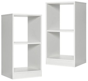 Conjunto de 2 estantes cubos 38 x 33 x 72,5 cm de 2 níveis Branco