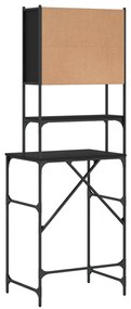 Armário sanita/máquina de lavar 68x48,5x194 cm preto