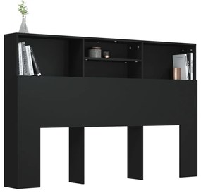 Armário de cabeceira 160x19x103,5 cm preto