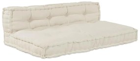 vidaXL Almofada de Sofá Pallet 2 pcs Creme tecido