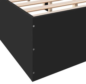 Estrutura de cama 160x200 cm derivados de madeira preto