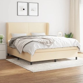 Cama com molas/colchão 180x200 cm tecido cor creme