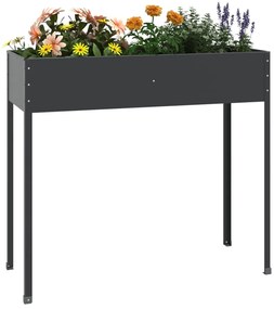Vaso/floreira jardim 100,5x40,5x90 cm aço galvanizado antracite