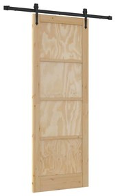 Porta Deslizante Castanho 78 x 211 cm Madeira de pinho maciça