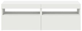 Móveis de TV com luzes LED 2 pcs 60x35x40 cm branco