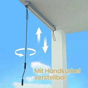 Toldo vertical, extensível 180 x 250 cm, toldo vertical para terraço Bege