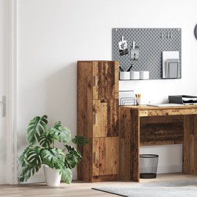 vidaXL Highboard Madeira antiga 31,5 x 32 x 124 cm Madeira processada
