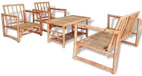 4 pcs conjunto lounge p/ jardim com almofadas bambu