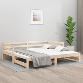 vidaXL Sofá-cama com gavetão 90x190 cm madeira de pinho maciça