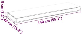 almofadas de palete para banco 2 pcs taupe 150x40x8 cm tecido oxford