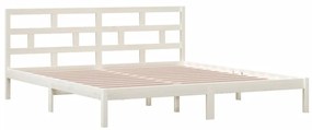 Estrutura de cama 140x190 cm madeira de pinho maciça branco