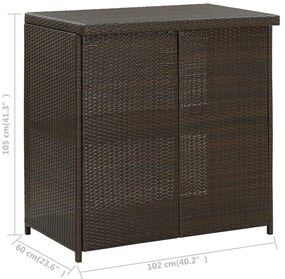 3 pcs conjunto de bar vime PE castanho