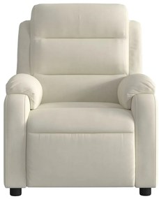 Poltrona de massagens reclinável veludo cor creme