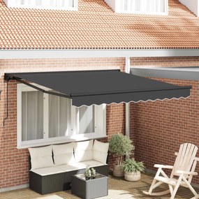 vidaXL Toldo Retrátil Manual Antracite 350x250 cm tecido