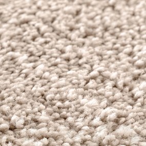 Tapete Shaggy com Base de Látex Creme ø160 cm