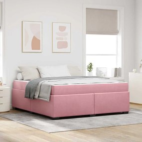 vidaXL Estrutura da Cama com colchão Rosa 180 x 200 cm tecido