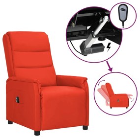 vidaXL Poltrona reclinável elétrica couro artificial vermelho