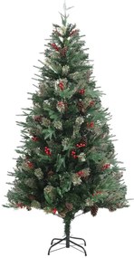 Árvore de Natal com pinhas 225 cm PVC e PE verde
