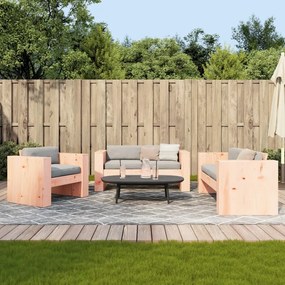 2 pcs conjunto lounge de jardim madeira de douglas maciça
